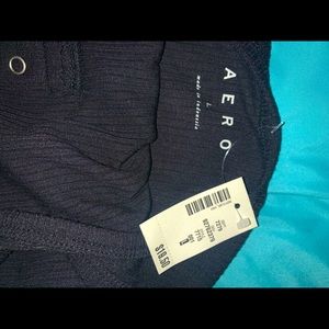 Black Aeropostale Button Crop Top